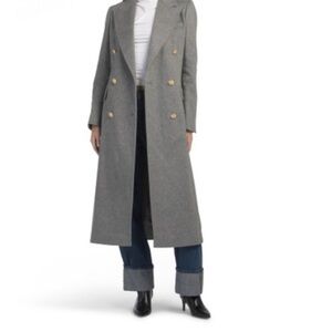Tardia Loro Piana Gray wool Double-Breasted Long Coat